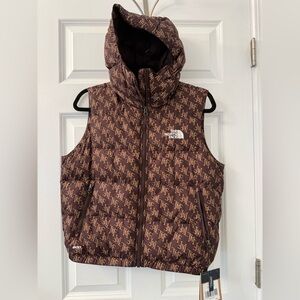 NWT The North Face Hydrenalite 600 Down Hooded Vest Women’s Medium Coal Brown